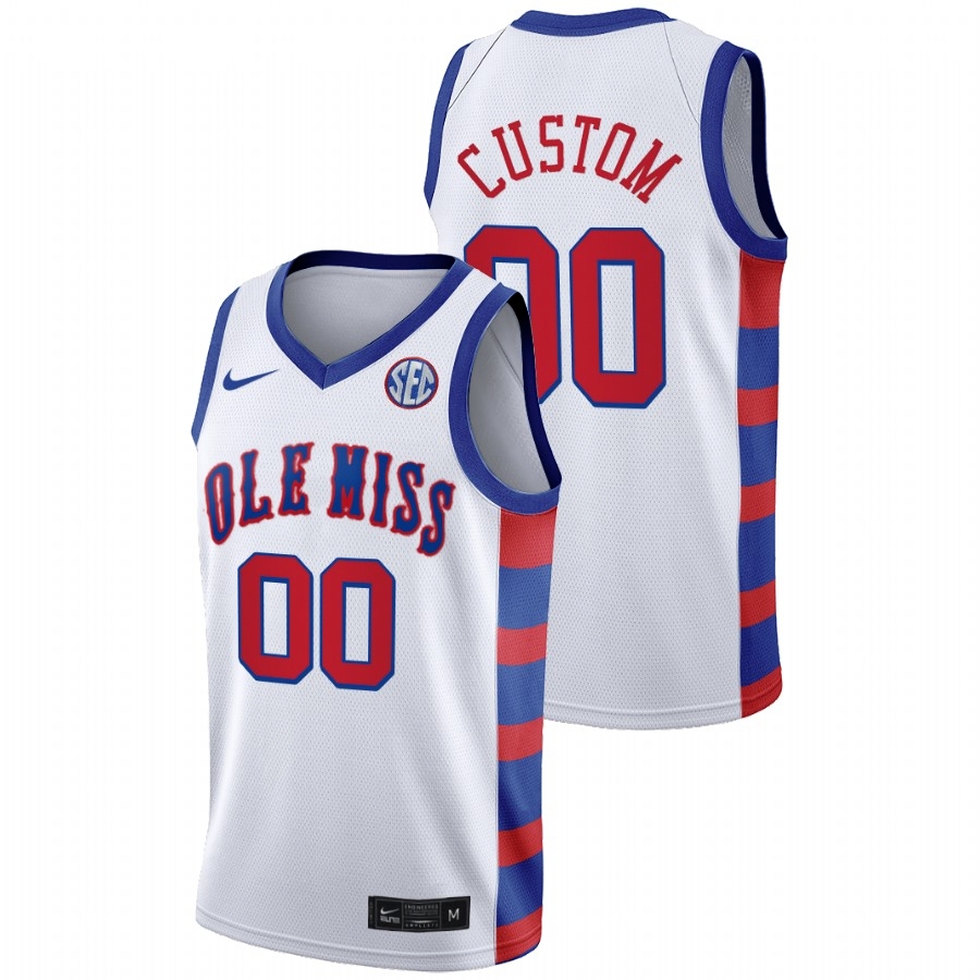 Ole Miss Rebels Men's NCAA Custom #00 White 2021 20th Anniversary Throwback College Basketball Jersey NOQ6249HG